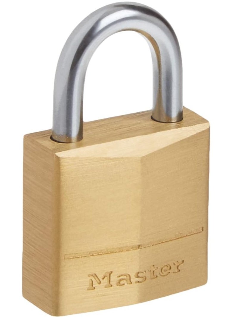 Master Lock Master Lock Padlock, Solid Brass Lock, 3/4 in. Wide, 120Q (Pack of 4-Keyed Alike)  - Image 4