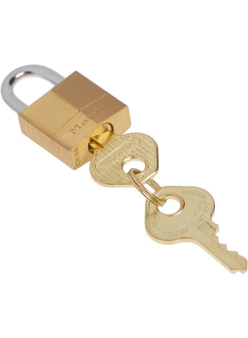 Master Lock Padlock, Solid Brass Lock, 3/4 in. Wide, 120Q (Pack of 4-Keyed Alike) - Image 3