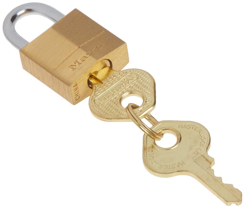 Master Lock Padlock, Solid Brass Lock, 3/4 in. Wide, 120Q (Pack of 4-Keyed Alike) - Image 3