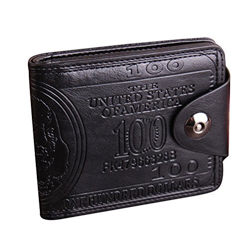 LUI SUI Men Us Dollar Bill Wallet Billfold Leather Credit Card Photo Holder - Image 1