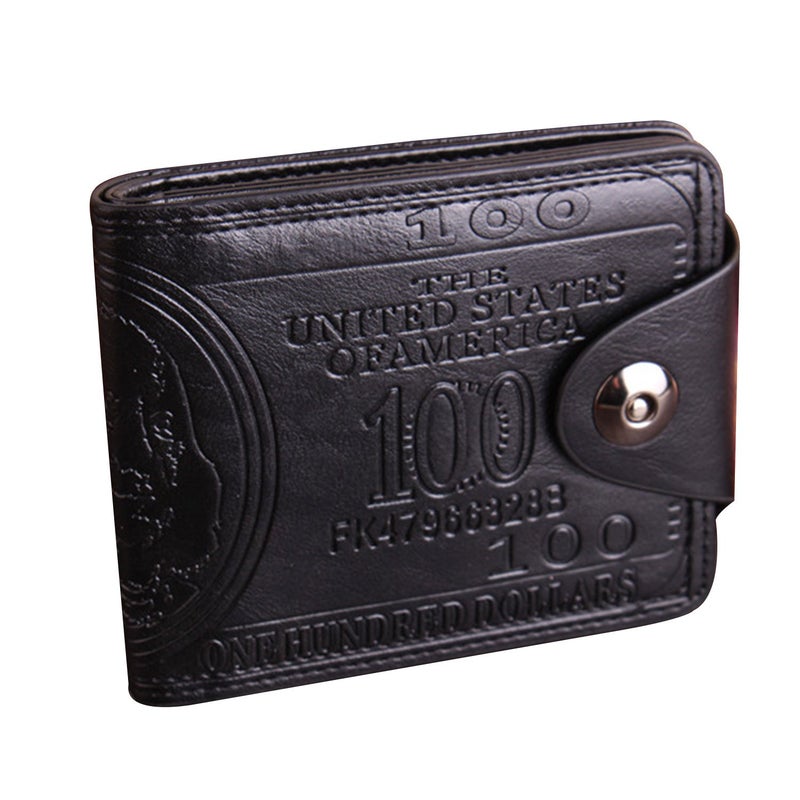 LUI SUI Men Us Dollar Bill Wallet Billfold Leather Credit Card Photo Holder - Image 5