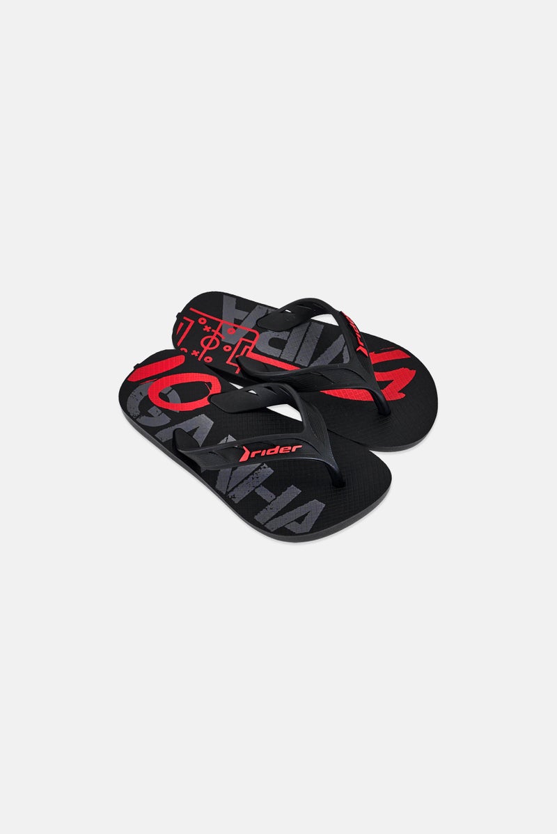 RIDER Kids Boy Slip On Slippers, Black - Image 2