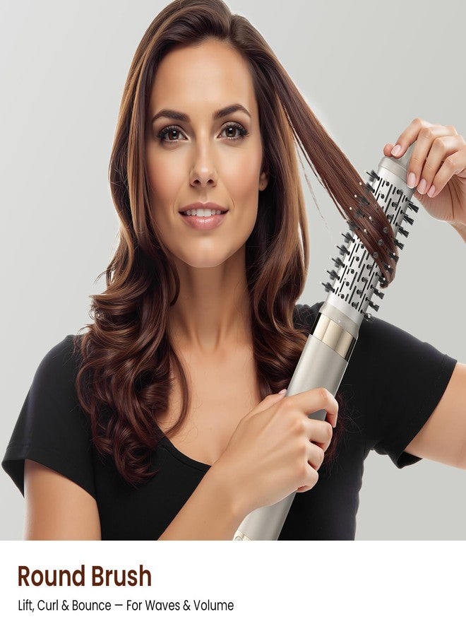MESCOMB 5-in-1 Hot Air Styler Kit – 110,000 RPM Fast-Drying Dryer, Auto-Wrap Curlers, Straightening & Volumizing Brushes All-in-One (Champagne White) - Image 5