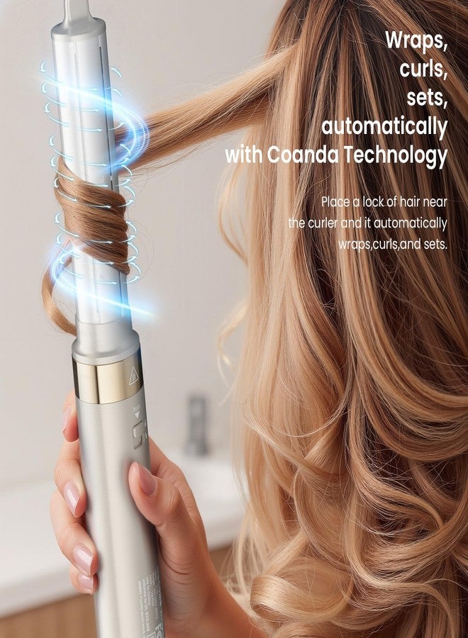 MESCOMB 5-in-1 Hot Air Styler Kit – 110,000 RPM Fast-Drying Dryer, Auto-Wrap Curlers, Straightening & Volumizing Brushes All-in-One (Champagne White) - Image 4