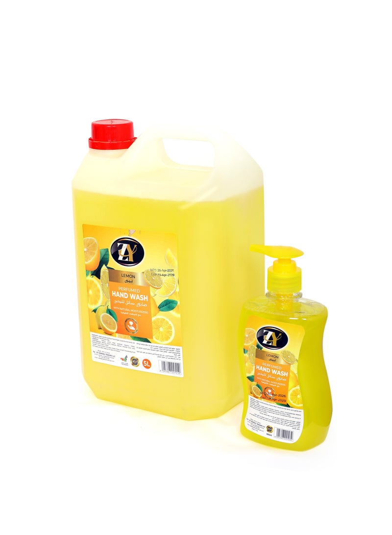 ZY Handwash Pack of 5L+500ml Lemon Scent - Image 1
