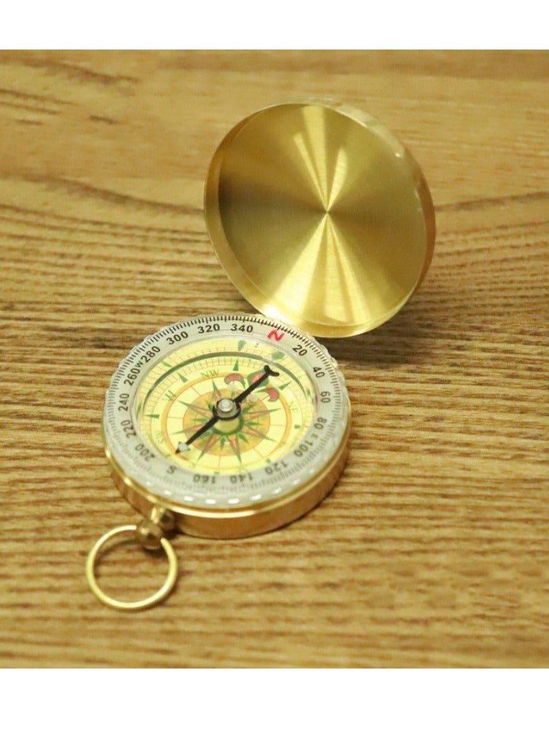 Sharpdo Pure Copper Compass Pocket Watch Flap Outdoor Mountaineering Multi-Function With Cover For Luminescence - Image 1