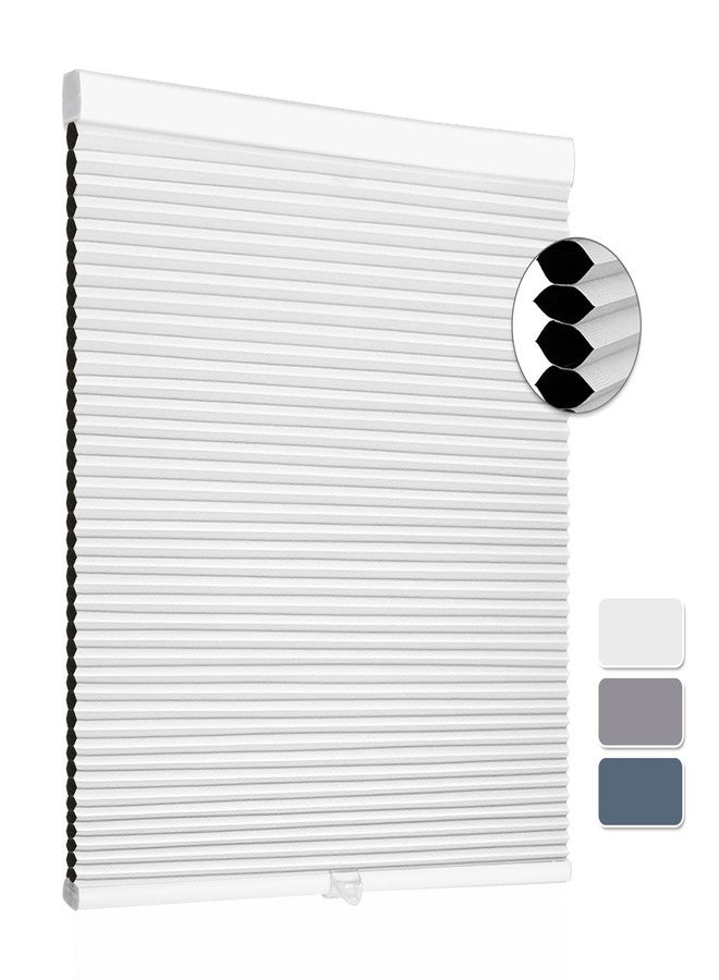 SUNFREE Cellular Shades Blackout Blinds Cordless Honeycomb Window Shades for Bedroom, Blinds for Window and Door, Home and Office, White, 34" W x 64" H - Image 1