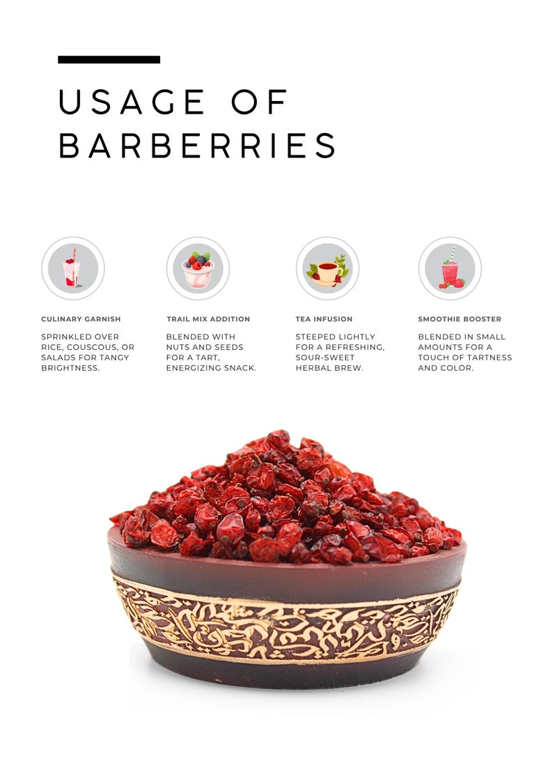 AWAFI MILL Dried Barberries (Zereshk) | Ruby-Red Tart Berries for Persian Saffron Rice, Pilaf and Salads | Bright Sour–Fruity Flavor | Food-Grade - 100 g | 3.5 Oz - Image 3