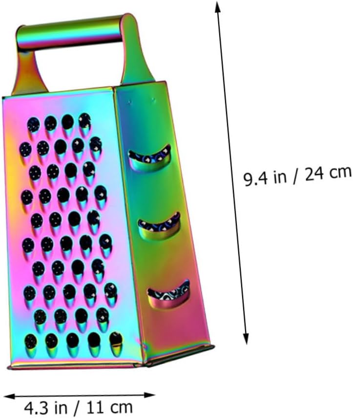 Multicolor Hand Grater Stainless Steel Kitchen Grater for Cheese Vegetables Fruits Compact Storage - Image 2