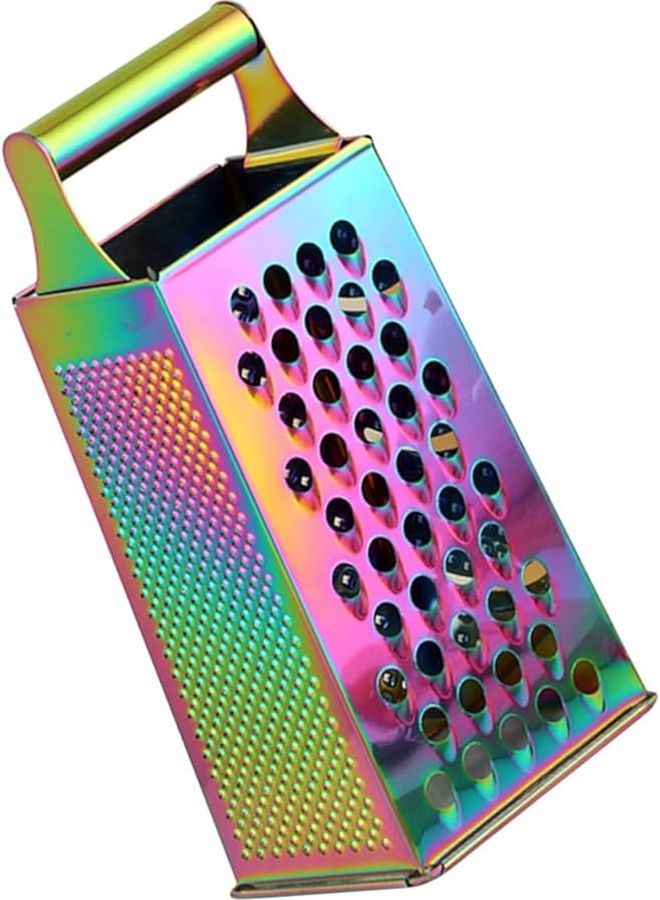 Multicolor Hand Grater Stainless Steel Kitchen Grater for Cheese Vegetables Fruits Compact Storage - Image 1