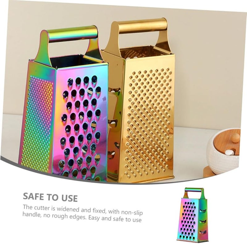 Multicolor Hand Grater Stainless Steel Kitchen Grater for Cheese Vegetables Fruits Compact Storage - Image 5