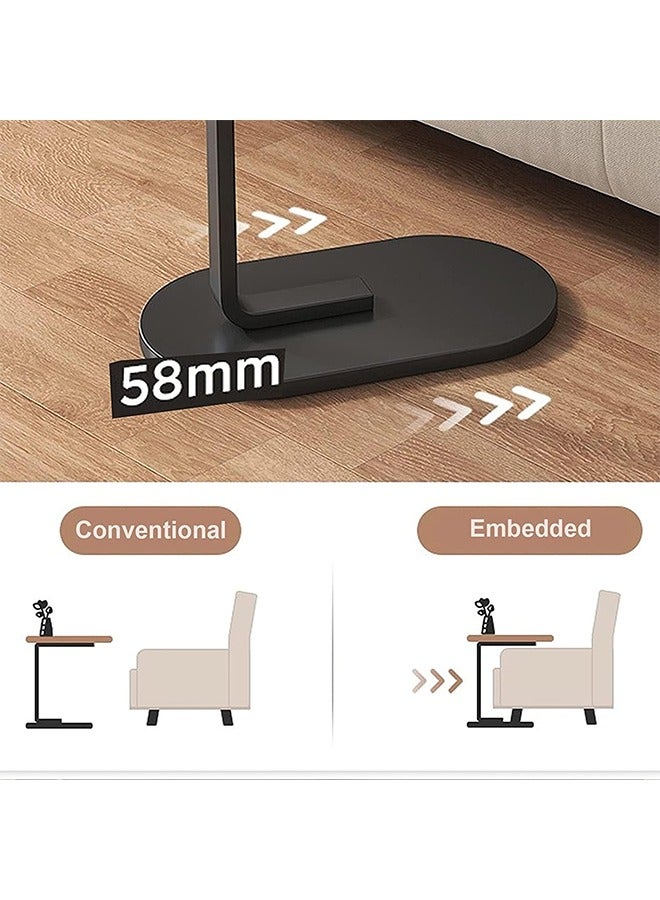 Arabest Black Sofa Side Table,Slides Under the Sofa Wooden Table for Living Room,Easy to Assemble and Move,Suitable for Living Room/Study/Patio(48*30*63cm)  - Image 4