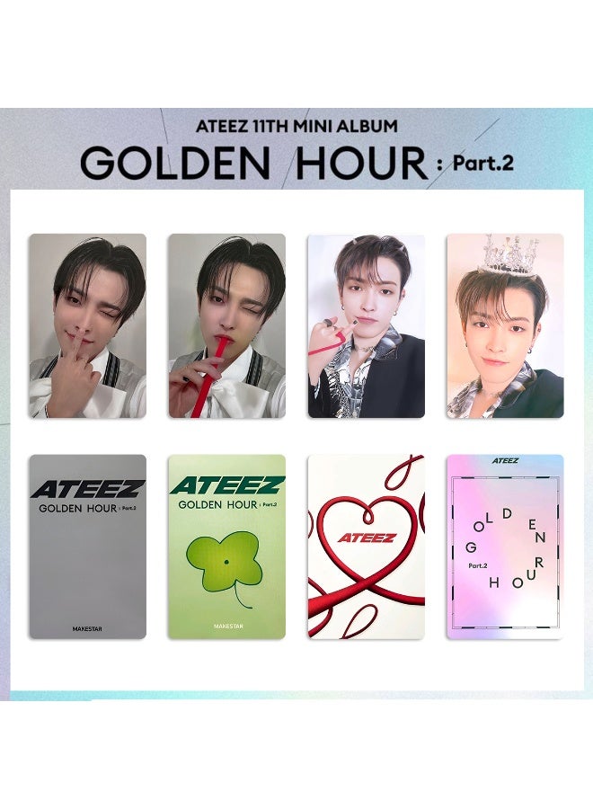 NIBEMINENT 4 Pcs Kpop ATEEZ - HONG JOONG GOLDEN HOUR : Part.2 Lomo Cards Card For Fans Collection Gifts - Image 1