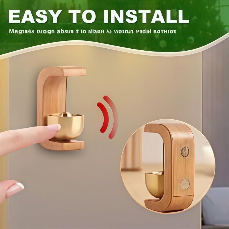 BIBIFACTORY 2025 New Magnetic Wooden Doorbell for All Materials, Suction Door Type Solid Wood Wind Chime, Door Wind Chime, for Restaurants Home Barn C Shape - Image 5