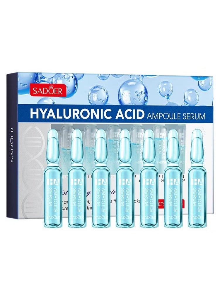 SADOER Hyaluronic Acid Ampoule Serum, Concentrated Ampoules for Anti-Aging and Wrinkle Smoothening – Deeply Moisturizing, Natural Face Lift Hydrating Serum 2ml*7pcs - Image 1