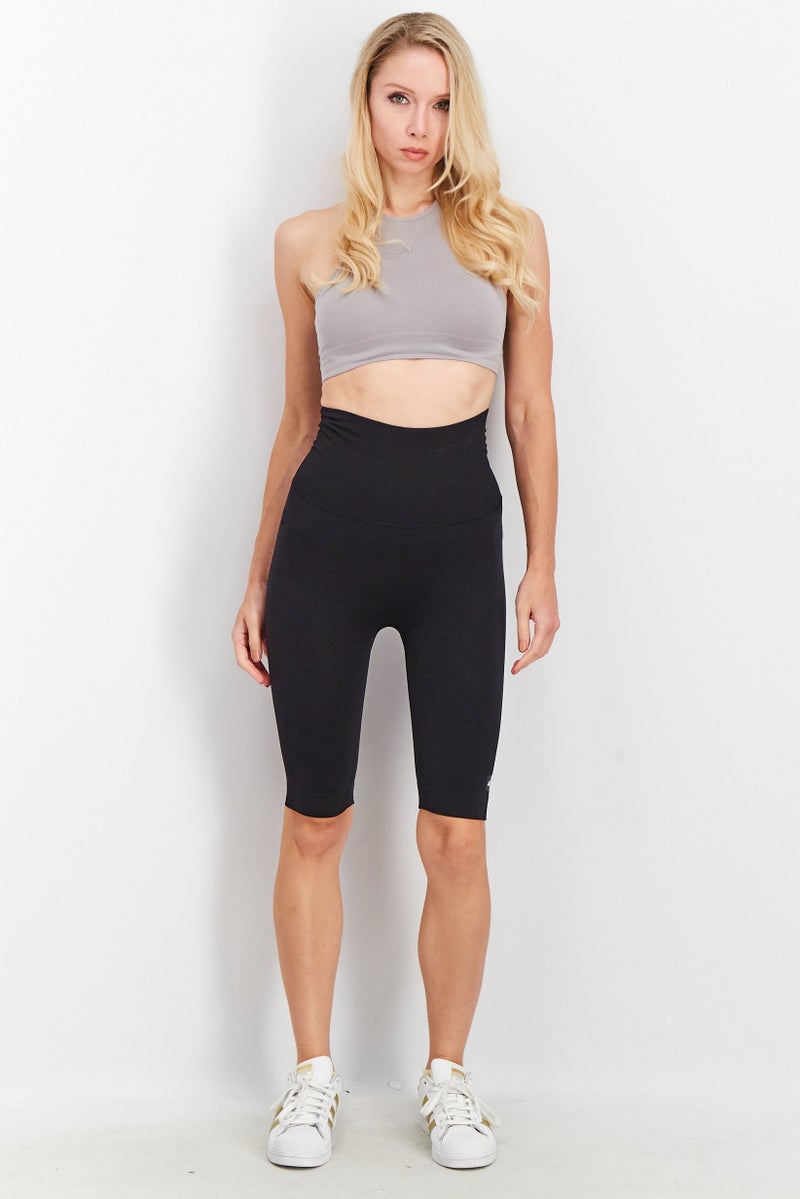Adidas Women Sportswear Fit High Rise Biker Shorts, Black  - Image 4
