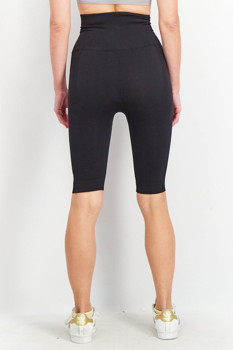 Adidas Women Sportswear Fit High Rise Biker Shorts, Black  - Image 3