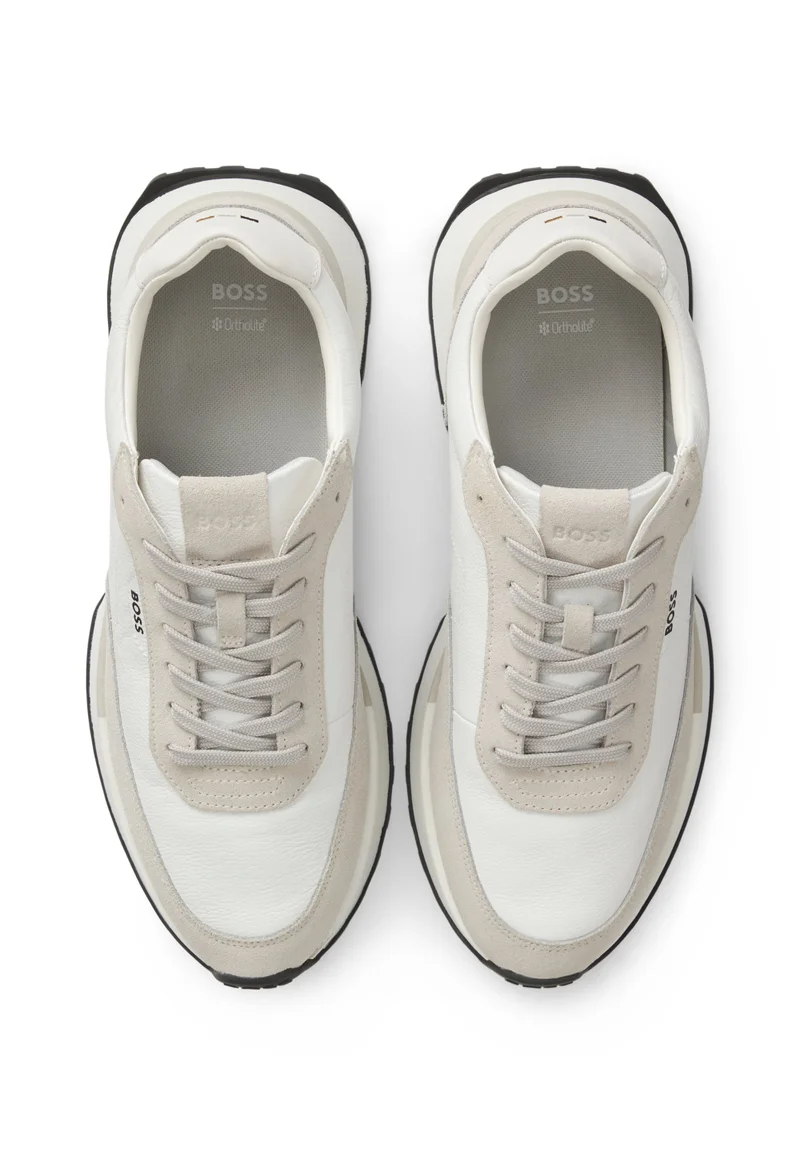 BOSS  Leather sneakers with side-panel logo for Men | Best Price UAE