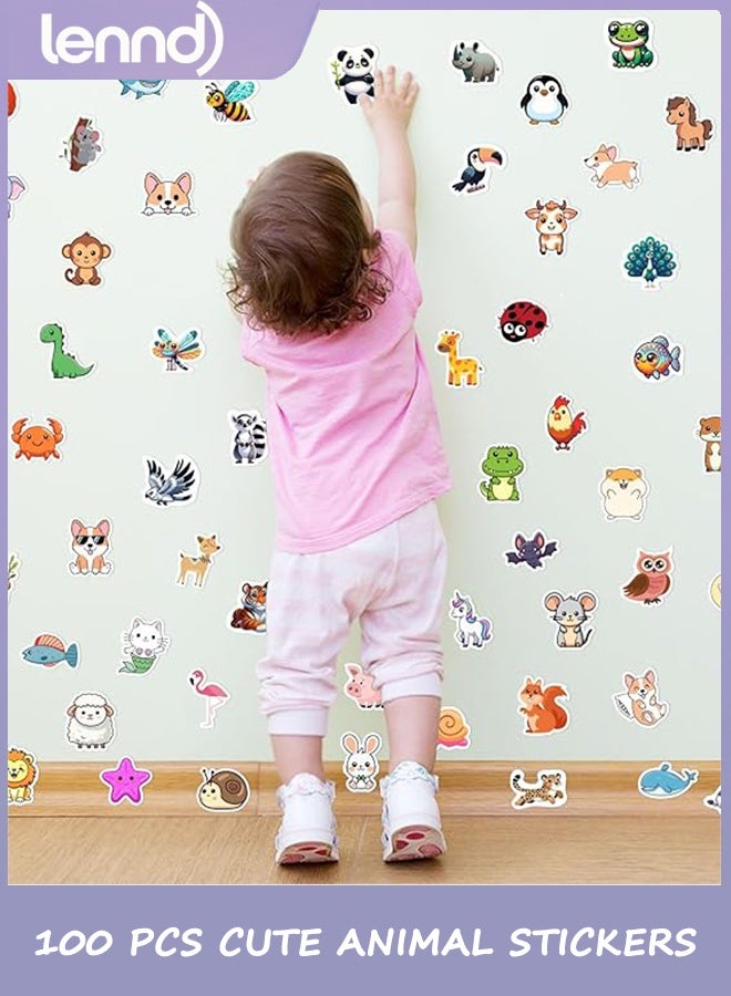 LENND 100 PCS Water Animal Stickers for Kids,Waterproof Vinyl Animal Stickers for Kids,Skateboard,Laptop Stickers for Girls Boys Classroom Prizes - Image 4