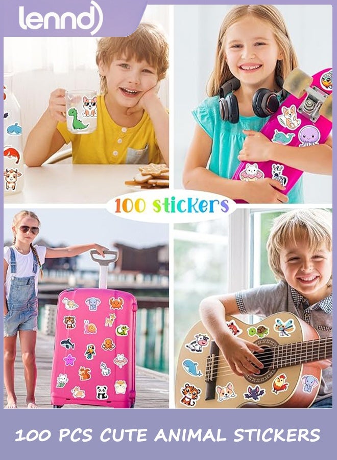 LENND 100 PCS Water Animal Stickers for Kids,Waterproof Vinyl Animal Stickers for Kids,Skateboard,Laptop Stickers for Girls Boys Classroom Prizes - Image 3