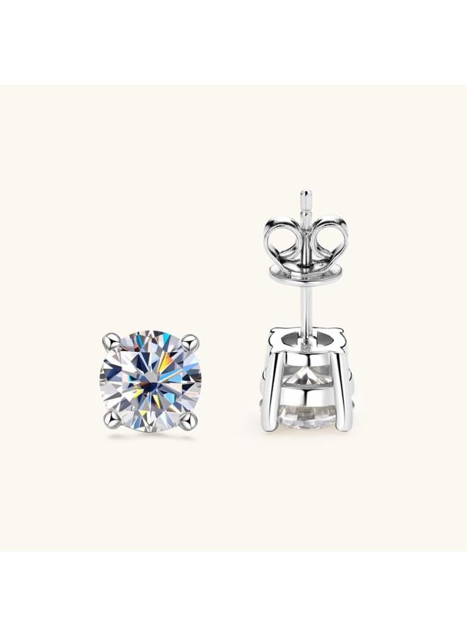 Special For D-color Six-claw Mosan Diamond Earrings Women's Explosions Design High-end Sense 925 Pure White Fungus Jewelry