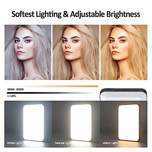 XINBAOHONG Rechargeable Selfie Light, Clip Fill Light for Phone Laptop Tablet Portable Light for Video Conference Live Streaming Zoom Call Makeup Picture (Black) - Image 2