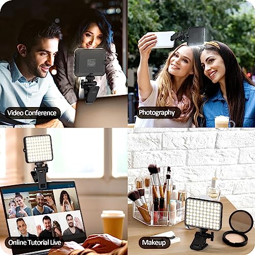 XINBAOHONG Rechargeable Selfie Light, Clip Fill Light for Phone Laptop Tablet Portable Light for Video Conference Live Streaming Zoom Call Makeup Picture (Black) - Image 4