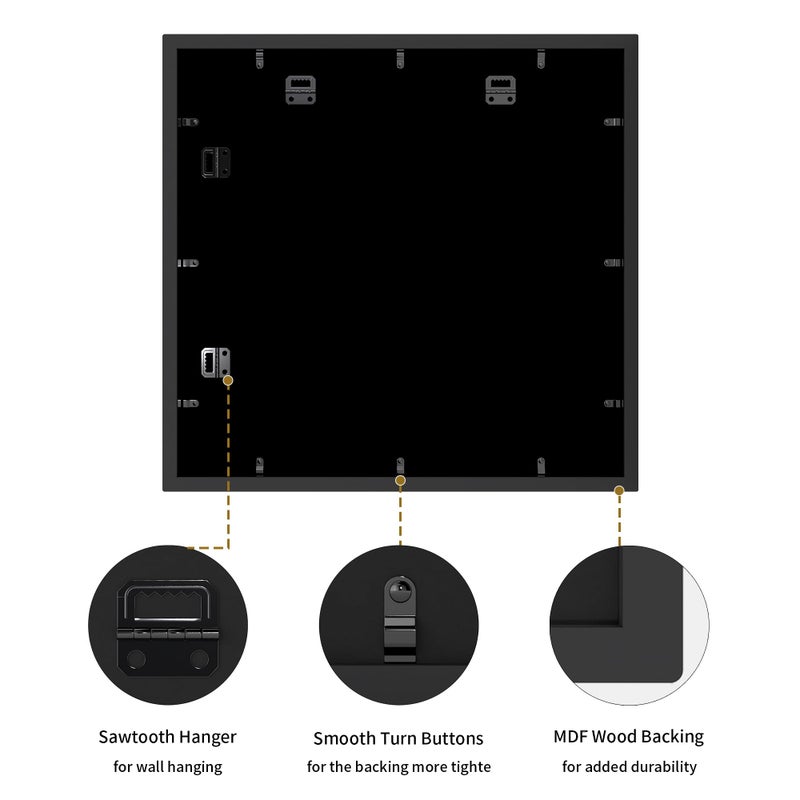 YESKAY Picture Frame Collage for 4x6 and 5x7 Photos - 9 Openings Rustic Black Picture Frame with Real Glass,Family Picture Frames Wall Decor 1 Pack - Image 4
