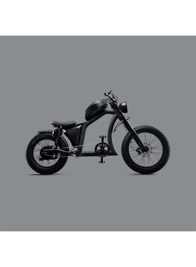 Flight Risk FR666 Electric Bike in Black with 1500W Max Power Output, 4-Piston Tektro Hydraulic Disc Brakes, and 20" Rear & 24" Front Tyres, Harley-Inspired Design - Image 1