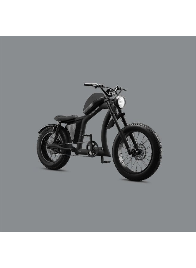 Flight Risk FR666 Electric Bike in Black with 1500W Max Power Output, 4-Piston Tektro Hydraulic Disc Brakes, and 20" Rear & 24" Front Tyres, Harley-Inspired Design - Image 3