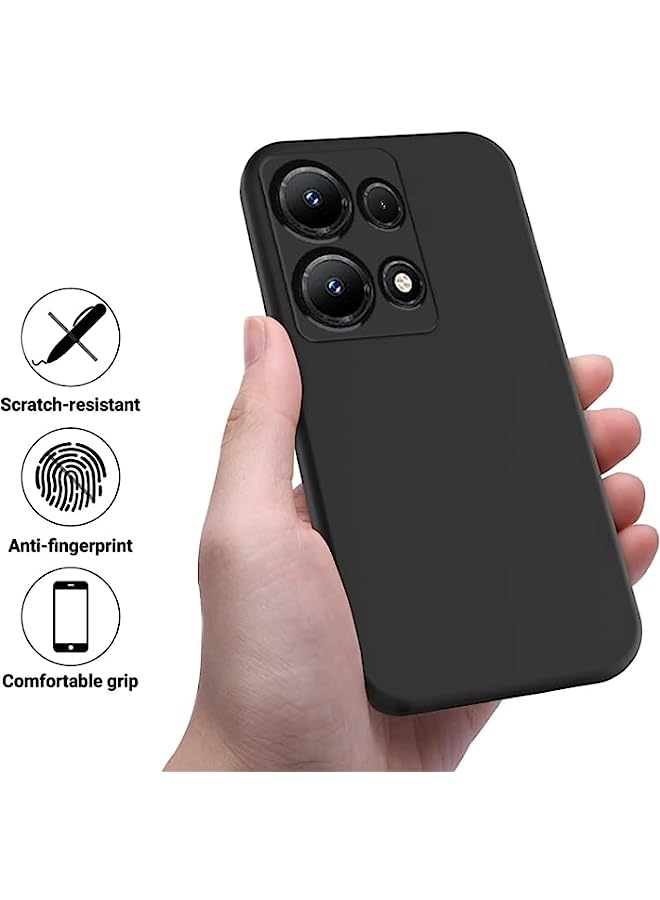 HuHa Case Cover Compatible For Infinix Note 30i Pure Color Liquid Silicone Shockproof Phone Case Black - Image 2