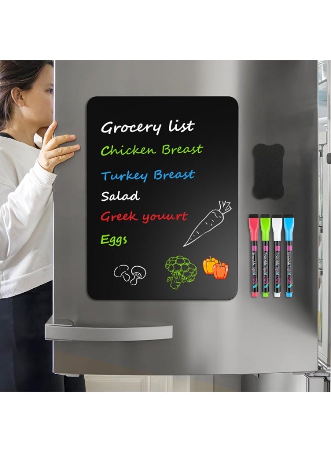 NIIMBOT A4 Magnetic BlackBoard Dry Erase Black Board Sheet for Refrigerator, 29.7×21cm Fridge Magnetic Whiteboard for Kitchen, Fridge Shopping List for Family Planner and Grocery List, 4 Chalk MarkersMagnetic Black Dry Erase Board Sheet for Refrigerator  - Image 5