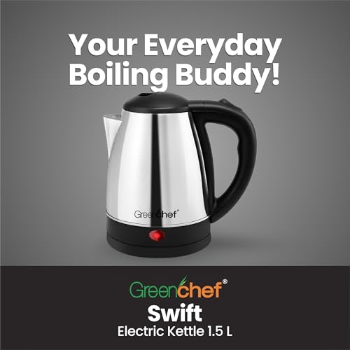 GREENCHEF Swift Electric Kettle 1.5 Litre 1500 watts with Stainless Steel Body - Image 2