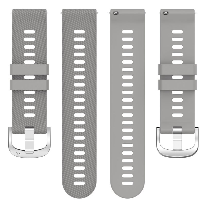 S-TOP For Garmin Forerunner255S 18mm Cross Textured Silicone Watch Band(Light Grey) - Image 3