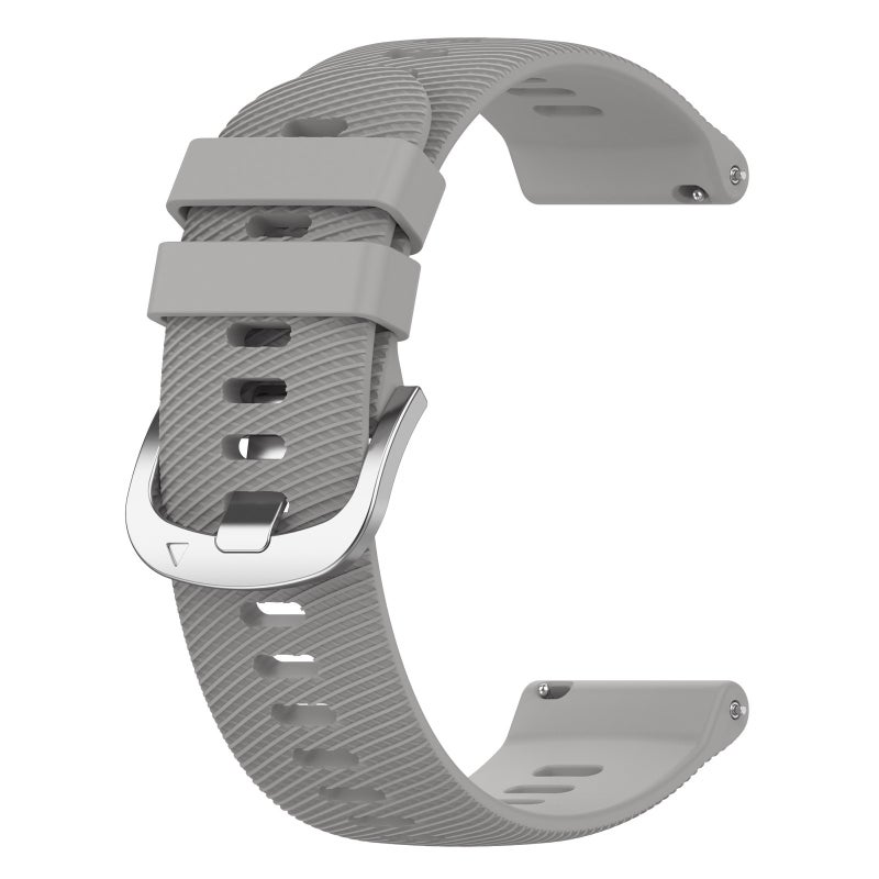 S-TOP For Garmin Forerunner255S 18mm Cross Textured Silicone Watch Band(Light Grey) - Image 2