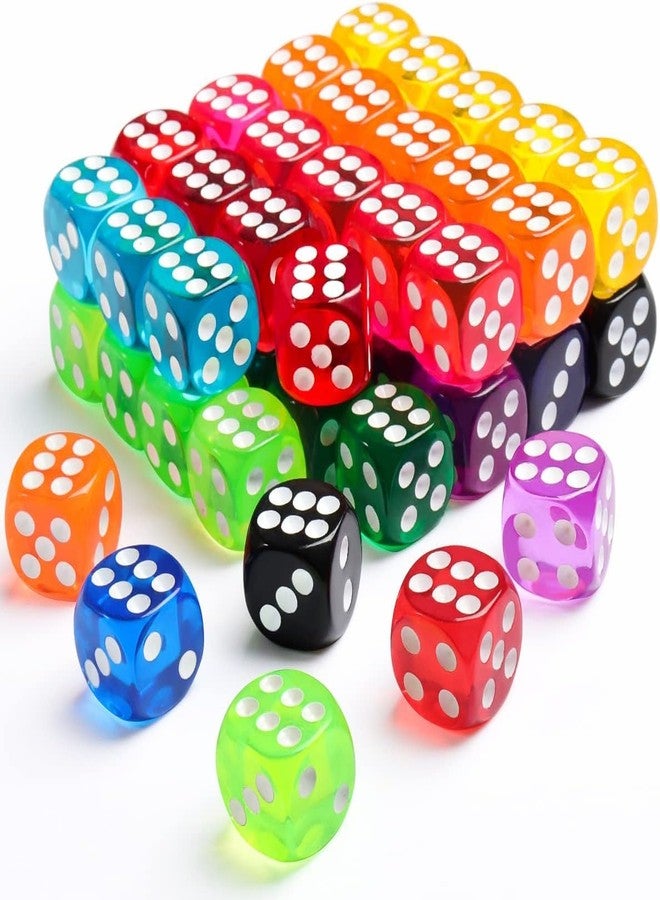 AIAG 50 Pieces Colored 6 Sided 14mm Dice with White Color Pips for Board Games, Teaching, Learning, Rolling, Group Event, 10 - Image 5