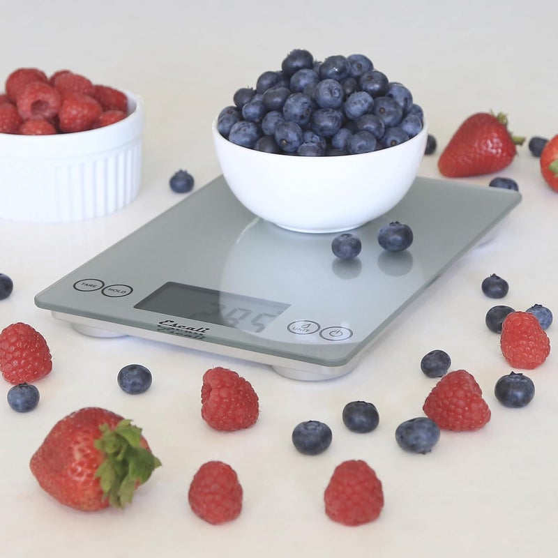 Escali Arti Glass Digital Food Scale with Nutrition and Calorie Counter - 15-Pound Capacity, Shiny Silver - Image 5