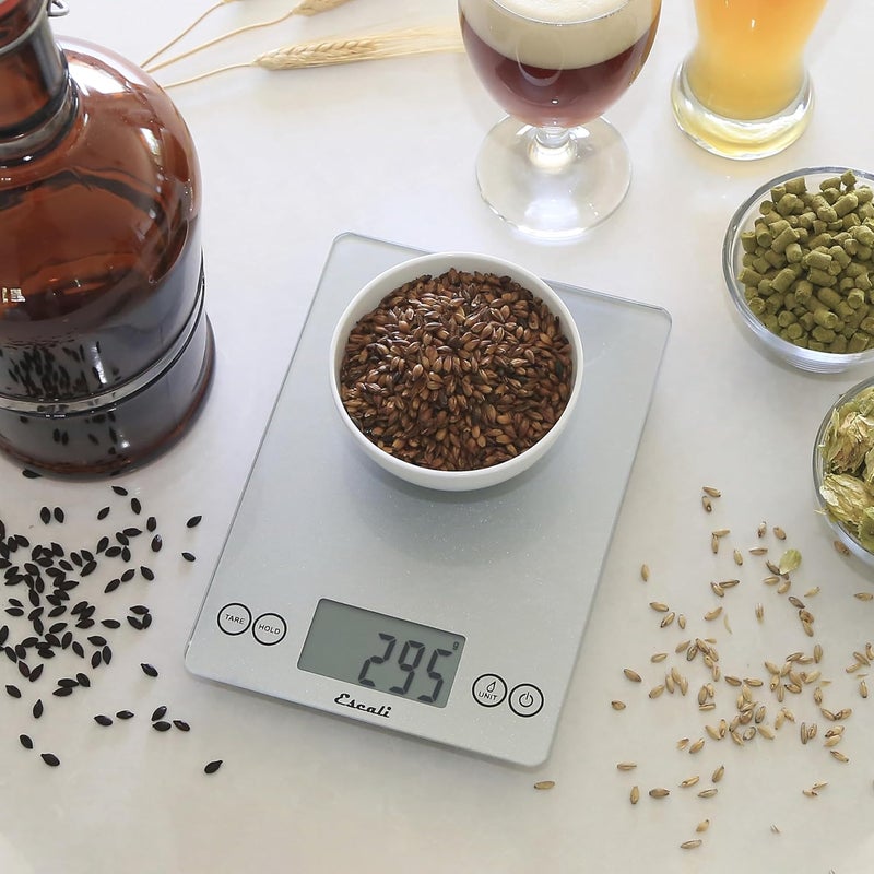 Escali Arti Glass Digital Food Scale with Nutrition and Calorie Counter - 15-Pound Capacity, Shiny Silver - Image 4