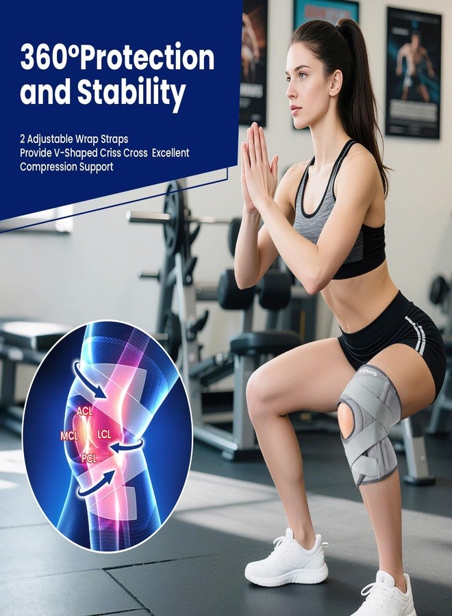 JOMVD Knee Brace for Knee Pain, Meniscus Tear, Adjustable Knee Support with Side Spring Stabilizers for Meniscus Tear, Arthritis, Patella Stability, Knee Pain Relief, Women and Men - Image 4