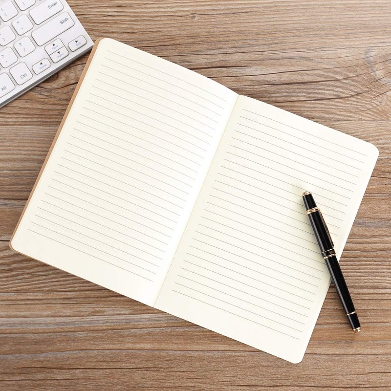 XYark Notebooks/Journals Bulk of 8, Soft Kraft Cover Memo Notepads Diary Subject Notebooks Planner with Blank Paper, 30 Sheets/60 Pages, 8.3x5.5 inch, A5 Size, Travel Journal Set - Image 4