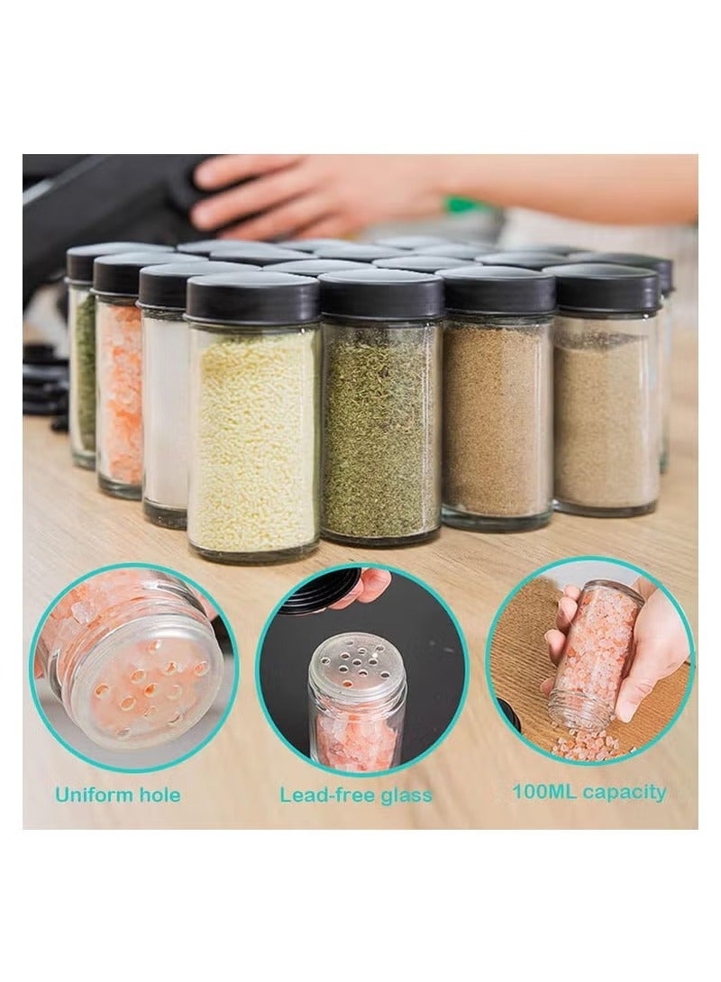 Rotating Spice Rack and Organizer with 18 Glass Spice Jars, All-in-one Spice Rack Spice Organizer Set, 360 Degree Spice Wheel Spice Rack, Removable Spice Rack - Image 4