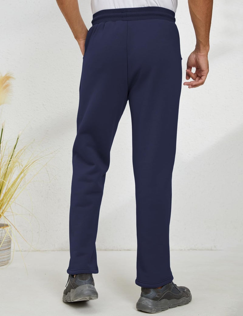Gihuo Men's Winter Fleece Pants Sherpa Lined Sweatpants Straight Leg Active Running Sweat Pants Comfy Lounge Pants(2# Royal Blue, Large) - Image 5