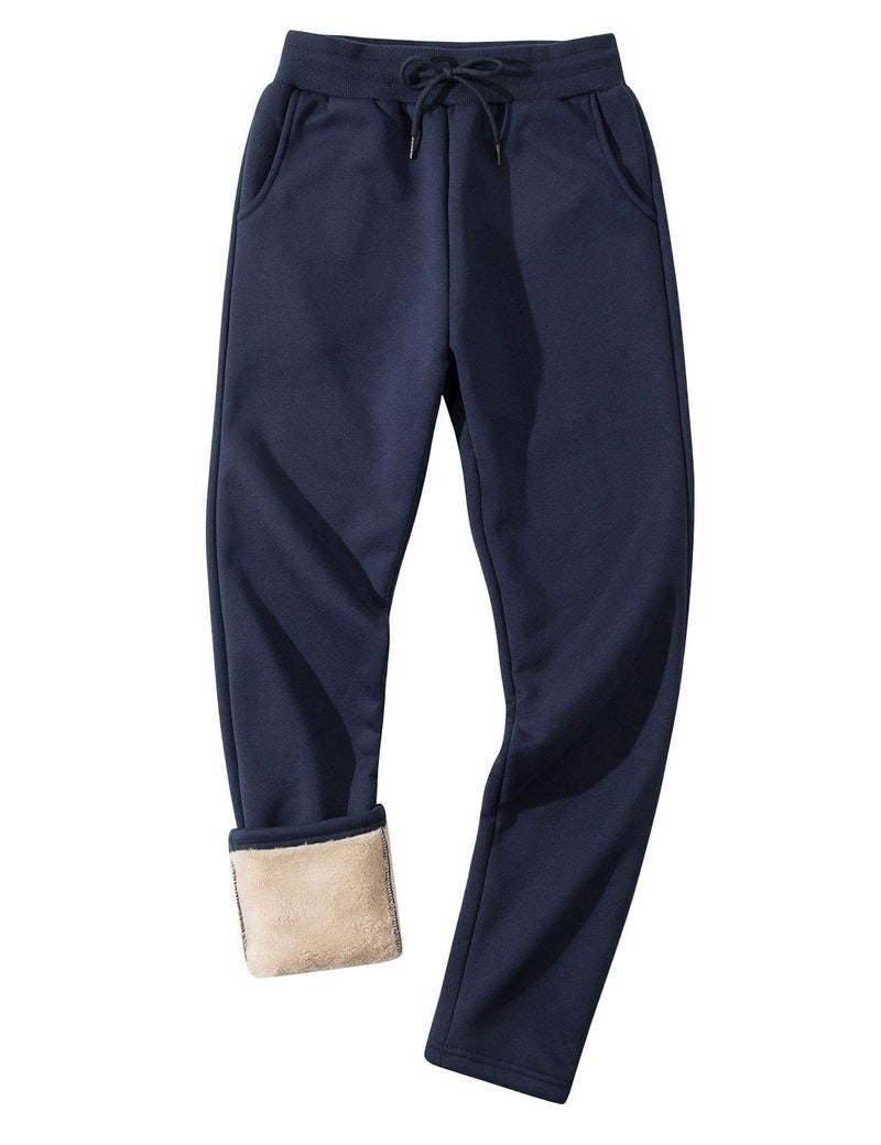 Gihuo Men's Winter Fleece Pants Sherpa Lined Sweatpants Straight Leg Active Running Sweat Pants Comfy Lounge Pants(2# Royal Blue, Large) - Image 1