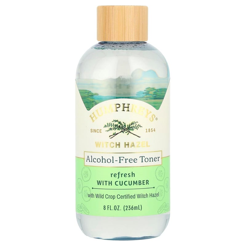 Humphreys Refresh Witch Hazel with Cucumber AlcoholFree Toner Clear 8 Oz Pack of 1