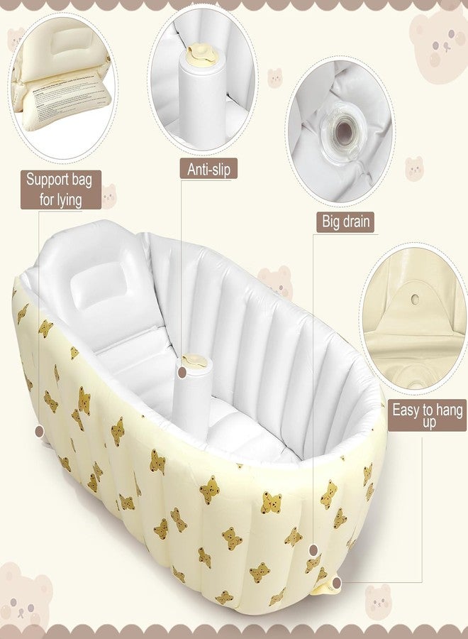 HSR Inflatable Baby Bathtub with Built-in Air Pump, Newborn to Toddler Bath Tub 0-36 Months, Portable Travel Shower Basin with Back Support, Deflates and Folds Easily (0-36 Months) - Image 3