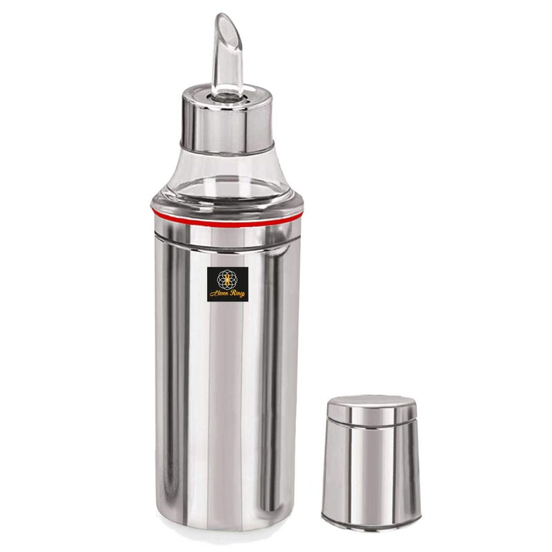 ELEVEN RINGS Stainless Steel Oil DispenserPourer 1000 ML Set of 1 Silver