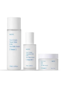 NACIFIC Uyu Cream Moisturizing Set Toner 150Ml 5.07Fl.Oz Ampoule 50Ml 1.69Fl.Oz Cream 50Ml 1.69Fl.Oz Milk Jeju Island 100 Housr Lasting Deep Moisture  - Image 1