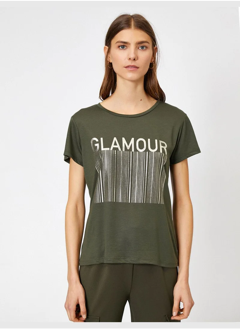 كوتون Letter Printed T-Shirt