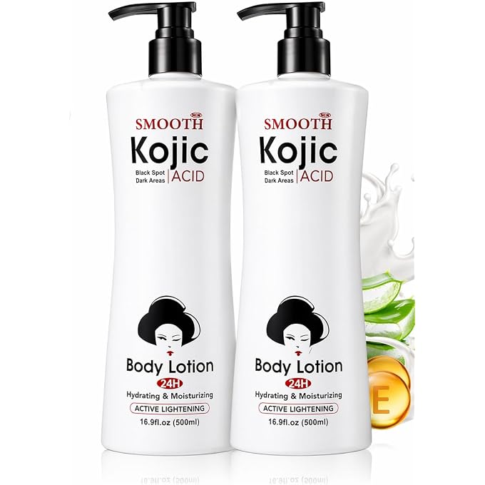Smooth Kojic Acid Body Lotion - 24hr Hydrating & Moisturizing (500ml, Pack of 2) - Image 1