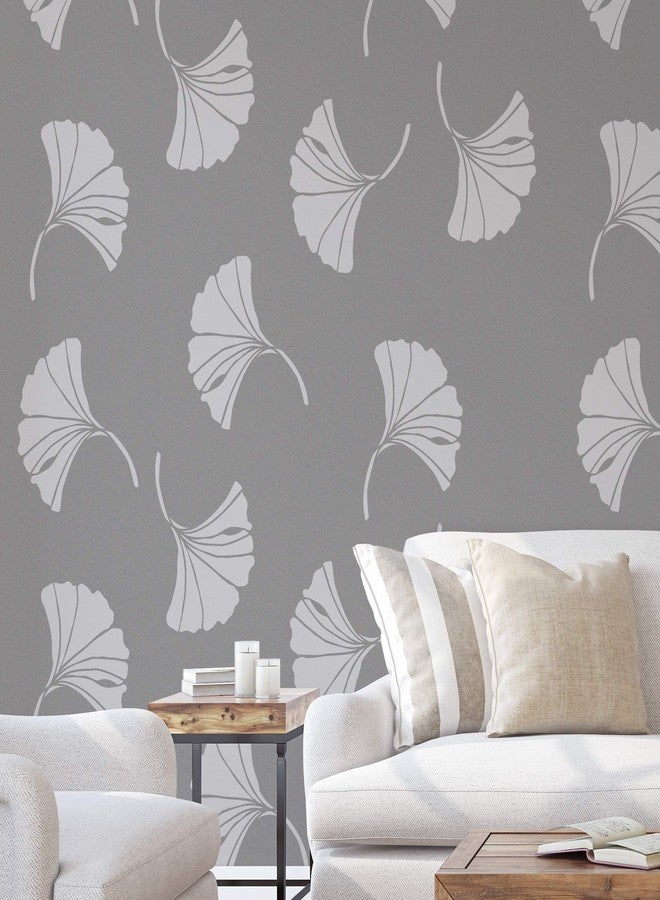 Stencil Revolution Ginkgo Pattern Wall Stencil - Wall Stencil Ideas, Ginkgo Stencil, Use for Wallpaper Look - Image 2